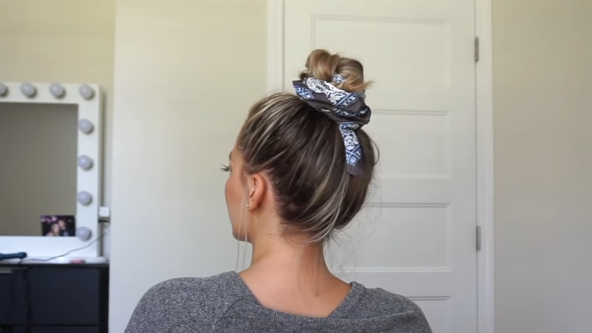 6 Easy Messy Buns With a Hair Scarf